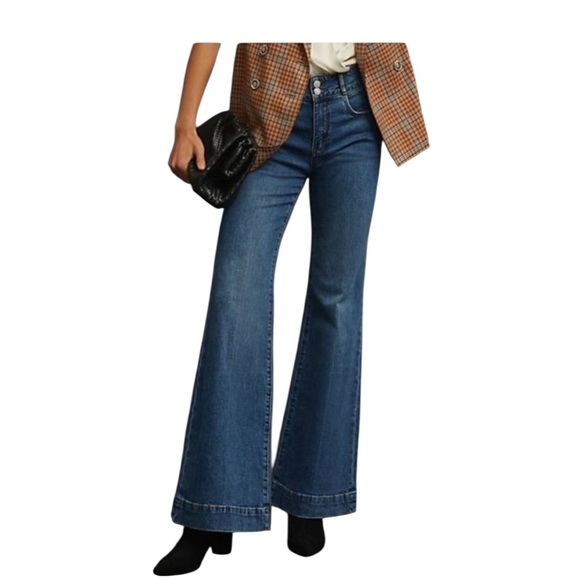 Anthropologie Pilcro NEW Retro High-Rise Flare Jeans - Picture 1 of 8